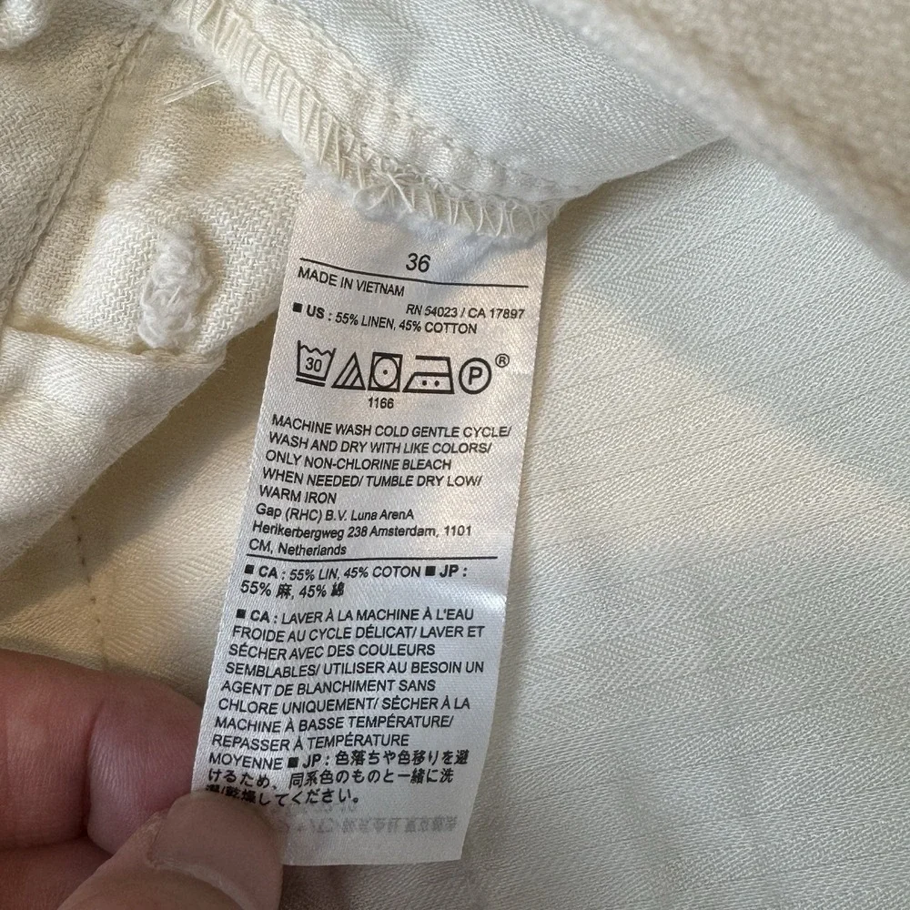 Banana Republic Shorts Mens 36 White Linen Blend Camp Resort Travel Vacation NEW